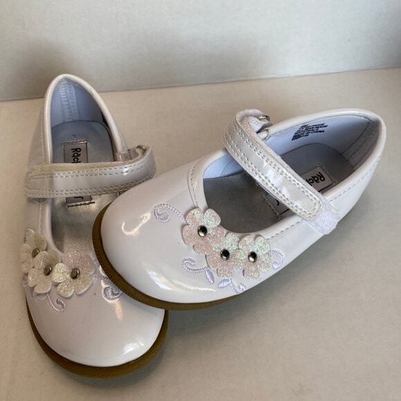 Rachel Shoes White with Floral Design.kids Size 9 - Picture 1 of 6